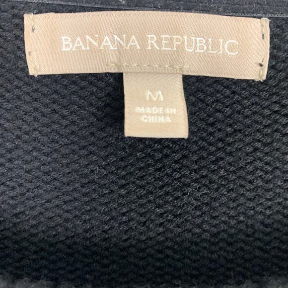 Banana Republic Womens Sz M White/Black Plaid Front Crew Sweater - Picture 9 of 11